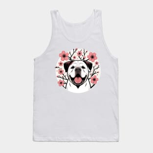 American Bulldog Welcomes Spring with Cherry Blossoms Tank Top